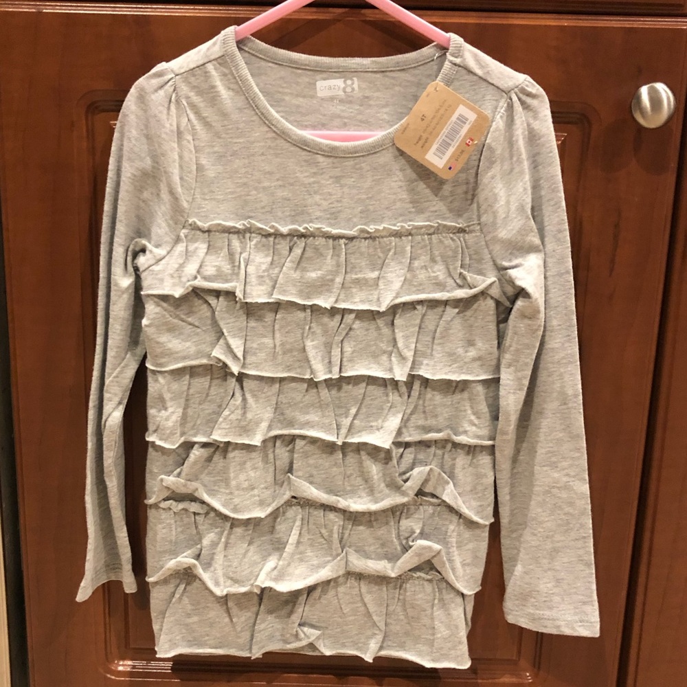 NWT Crazy 8 Long Sleeve Ruffle Top